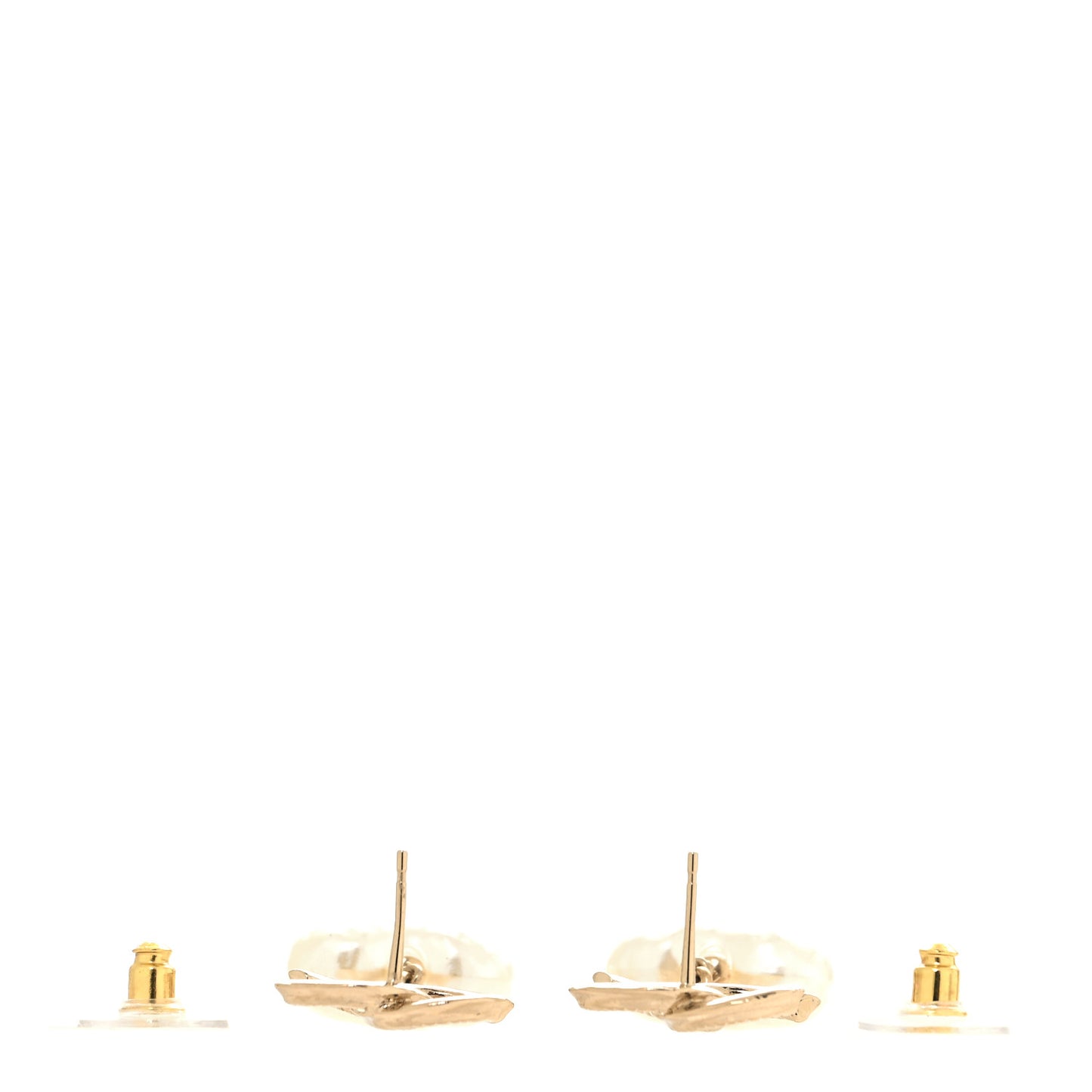 Pearl CC Heart Drop Earrings Gold