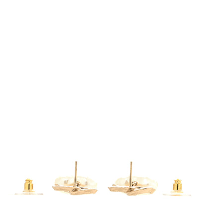 Chanel Pearl CC Heart Drop Earrings Gold 3 of 5