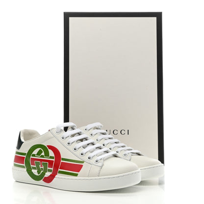Gucci Calfskin Interlocking G Womens New Ace Sneakers 36 White Red Flame Green 10 of 10