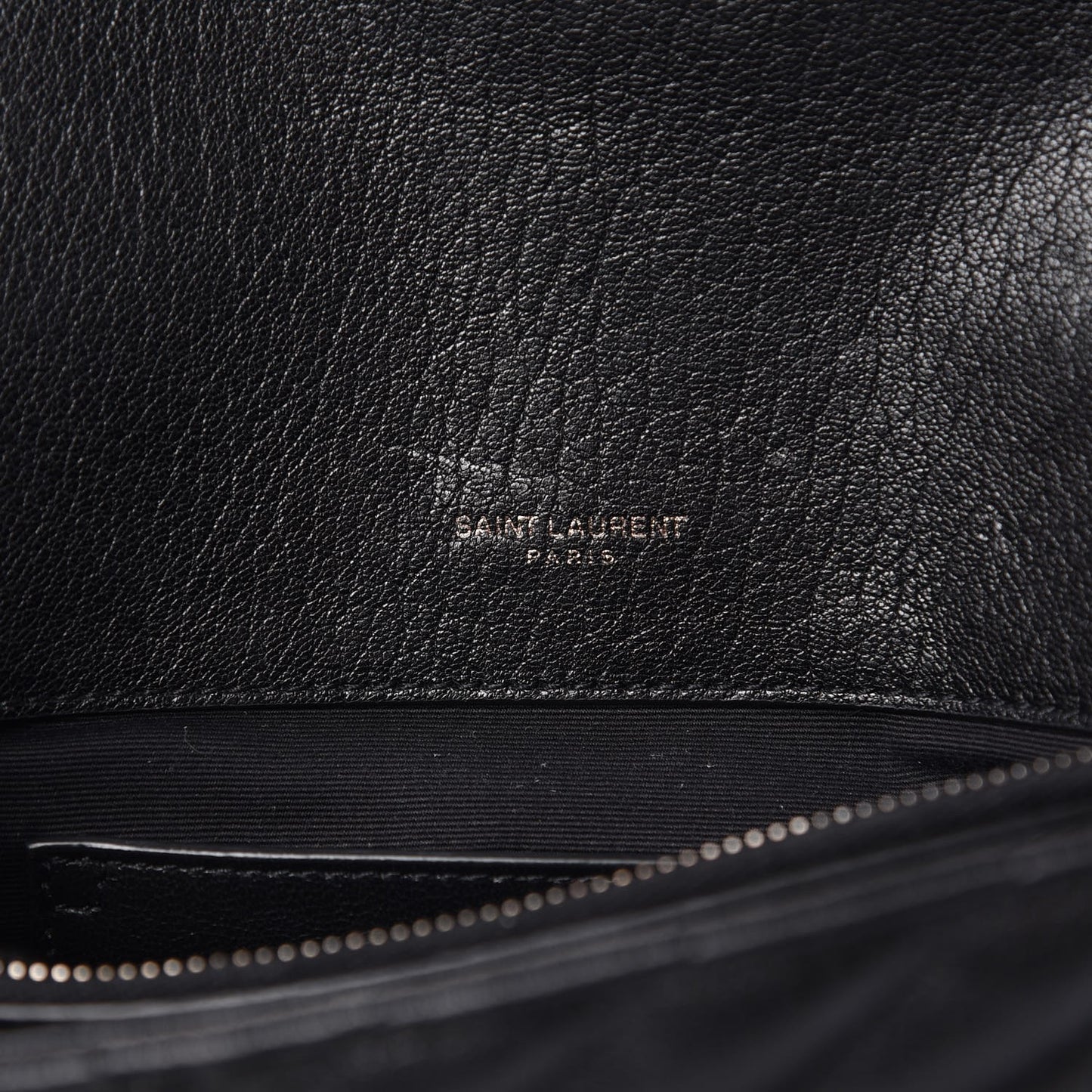 Sheepskin Matelasse Chevron Monogram Medium College Bag Black