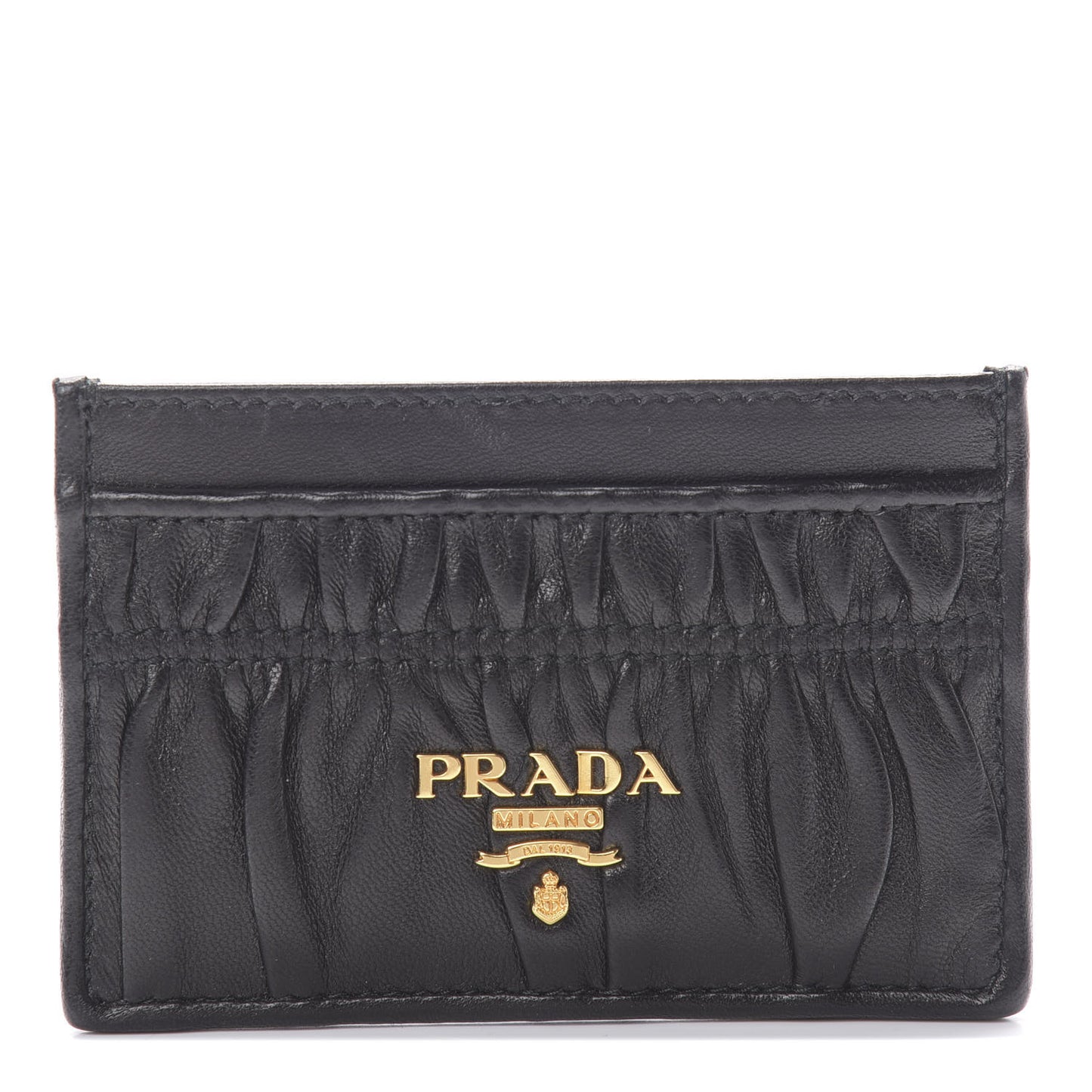 Nappa Gaufre Card Holder Black