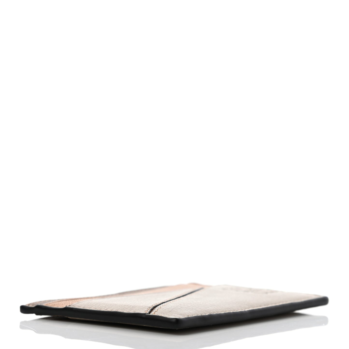 Calfskin Puzzle Colorblock Card Holder Camel