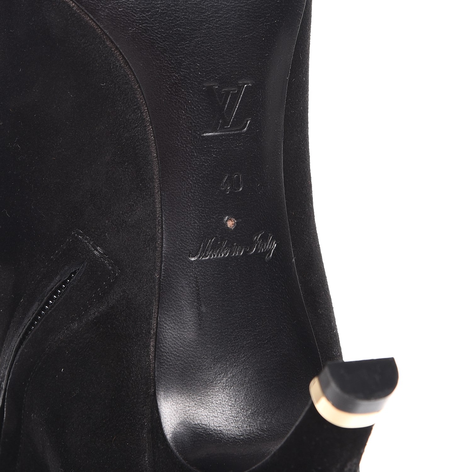 Louis Vuitton Suede Goatskin Praise High Boots 40 Black 6 of 10