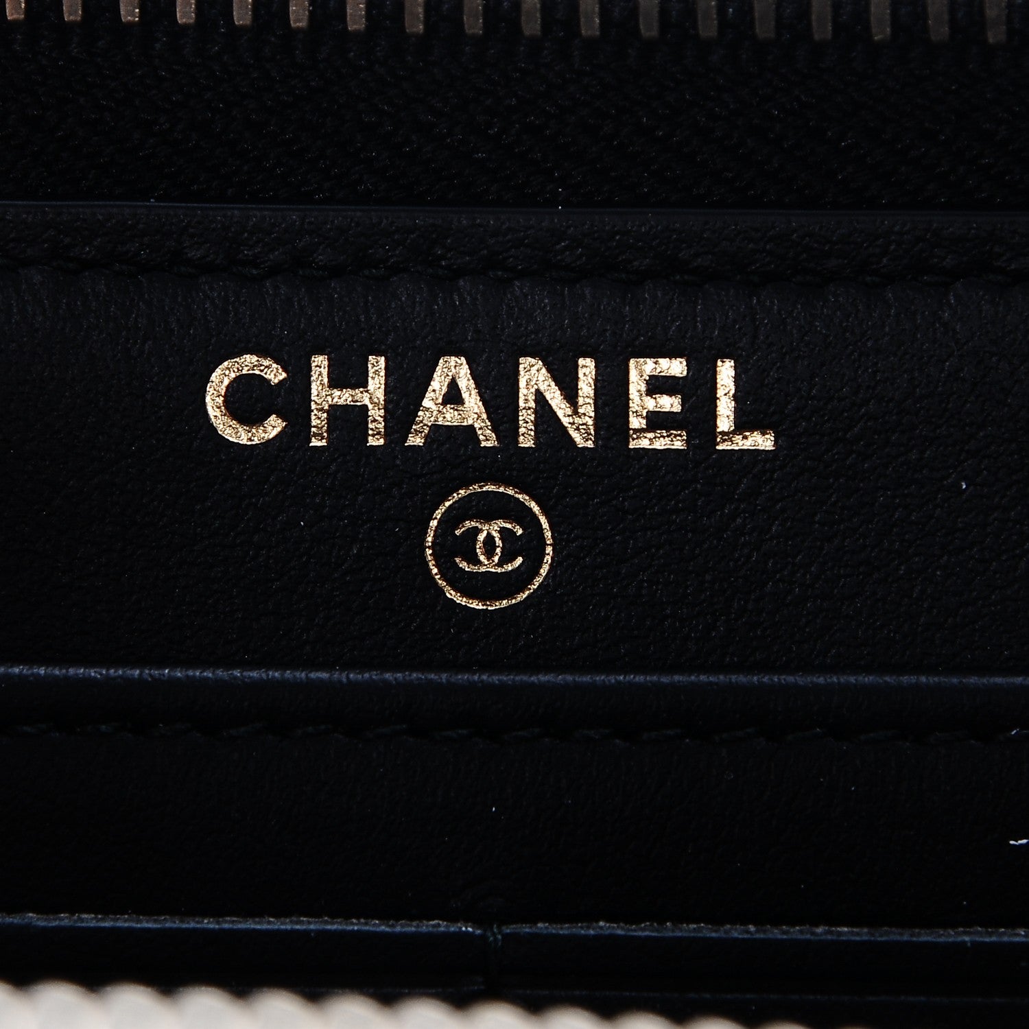 Chanel Crackled Patent Calfskin Zip Around Large Gusset Wallet With Pearl Chain Black 9 of 11