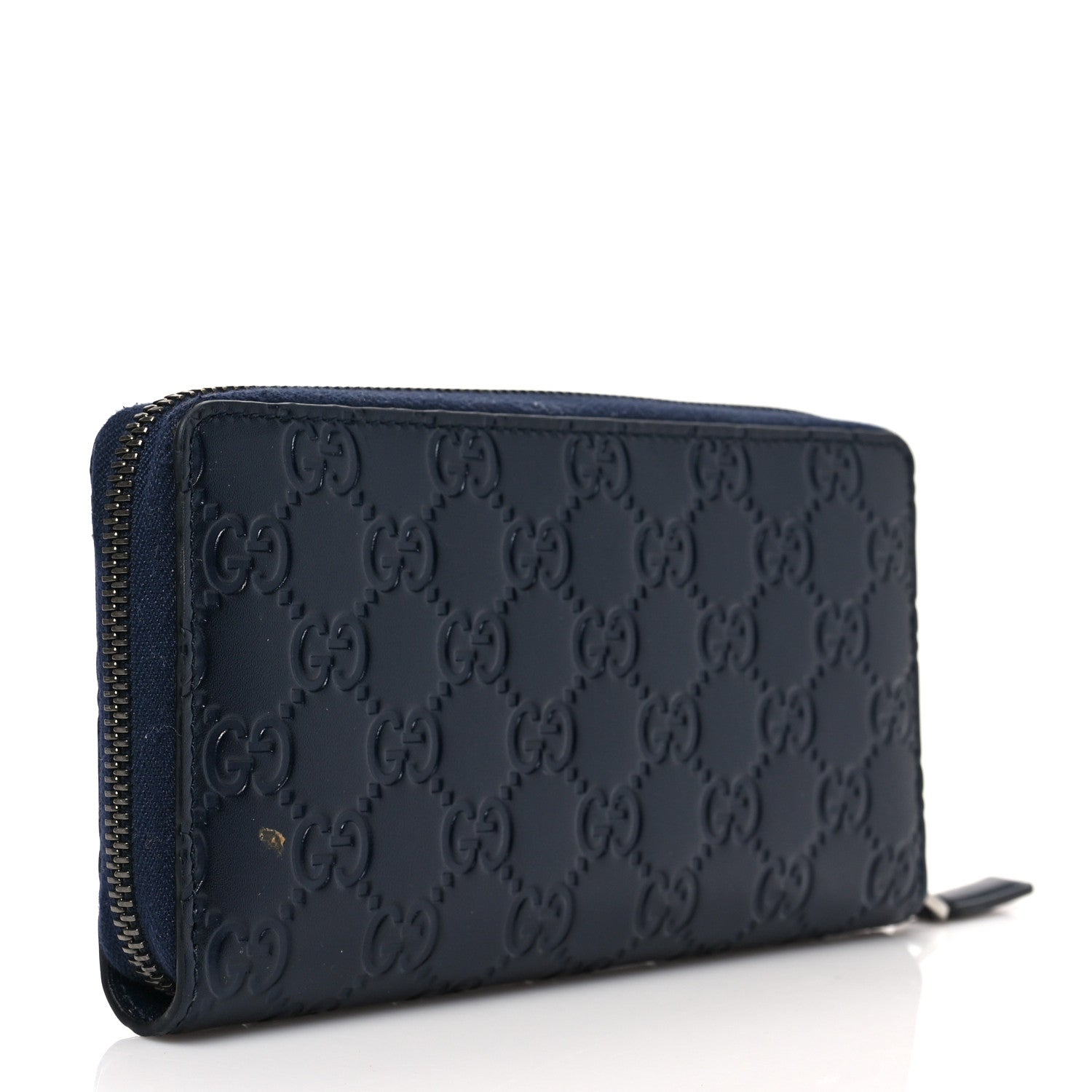 Gucci Guccissima Zip Around Wallet Blue 3 of 7
