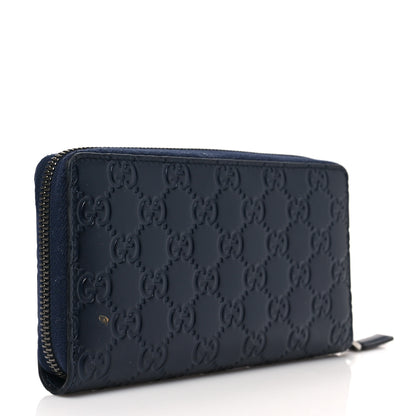 Gucci Guccissima Zip Around Wallet Blue 3 of 7