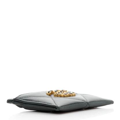 Chanel Lambskin Quilted Chanel 19 Card Holder Black 4 of 11