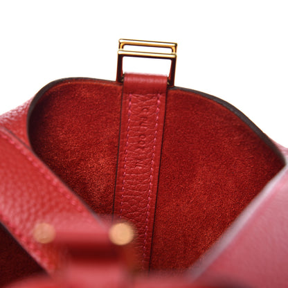 Hermes Taurillon Clemence Picotin Lock 18 PM Rouge Casaque 7 of 8