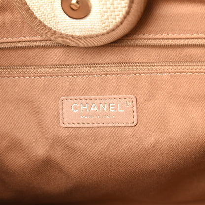 Chanel Mixed Fibers Striped Medium Deauville Tote Beige 8 of 10