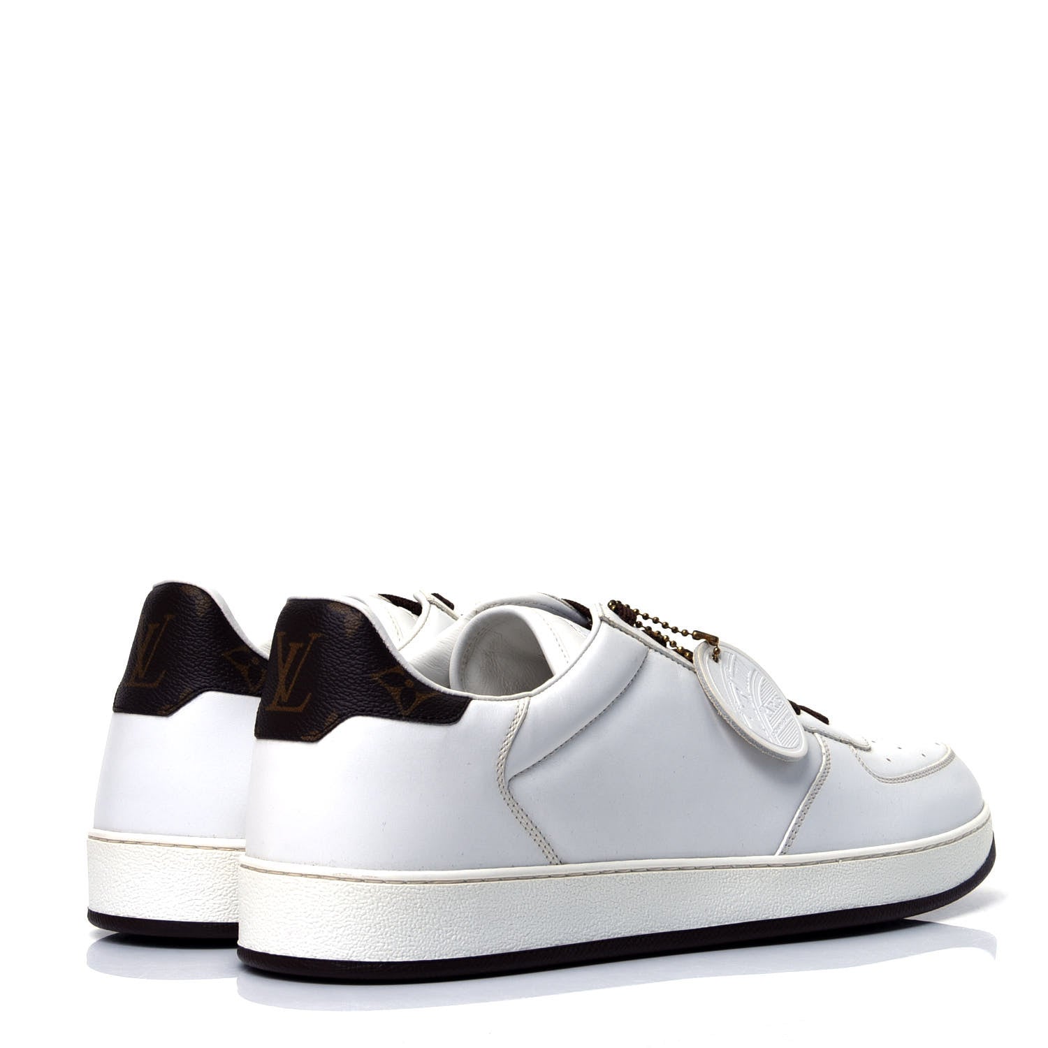 Louis Vuitton Calfskin Monogram Mens Rivoli Sneakers 9.5 White 3 of 5