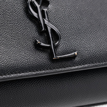 Saint Laurent Grain De Poudre Small Monogram Kate Satchel Black 9 of 9