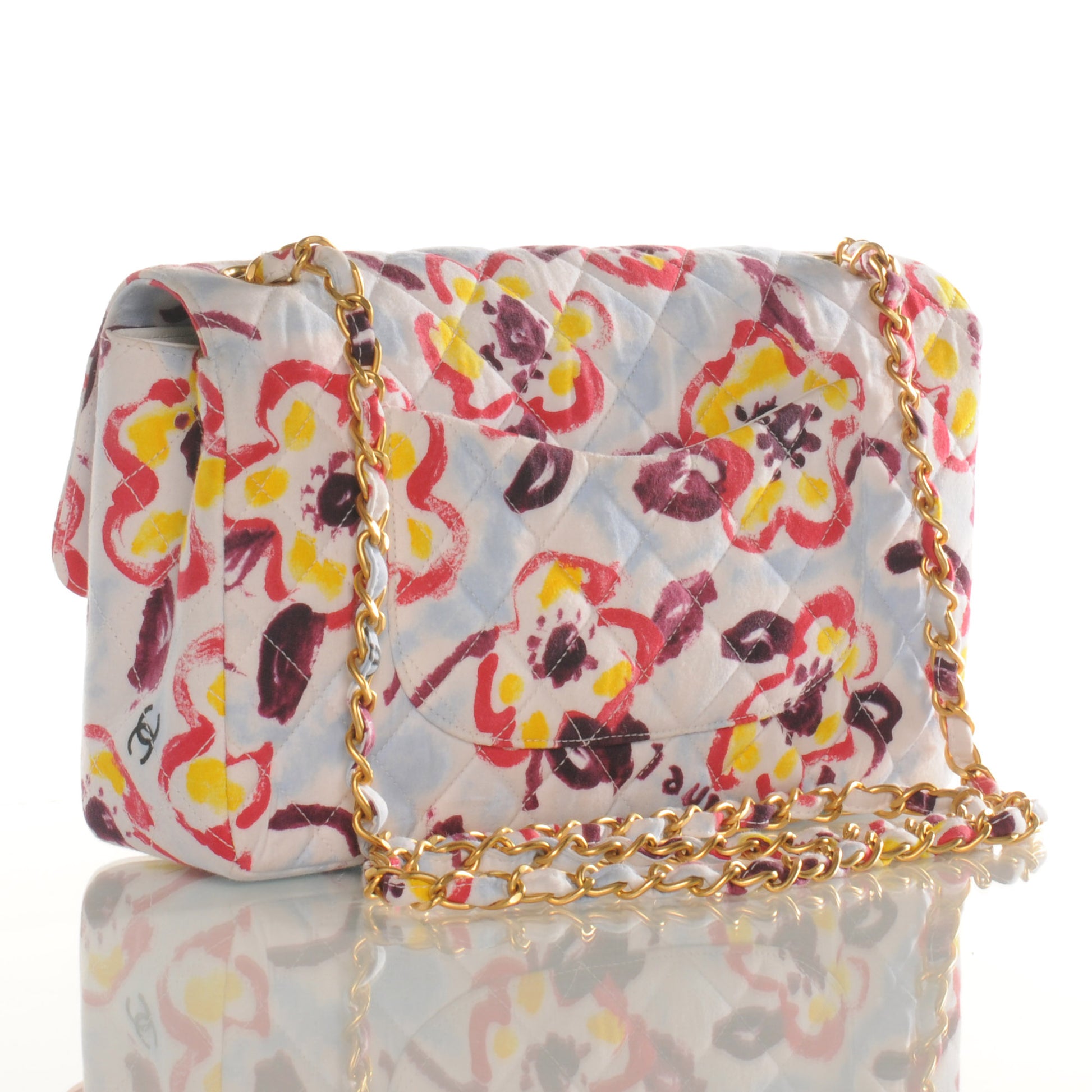 Chanel Canvas Camellia Medium Flap 3 of 8