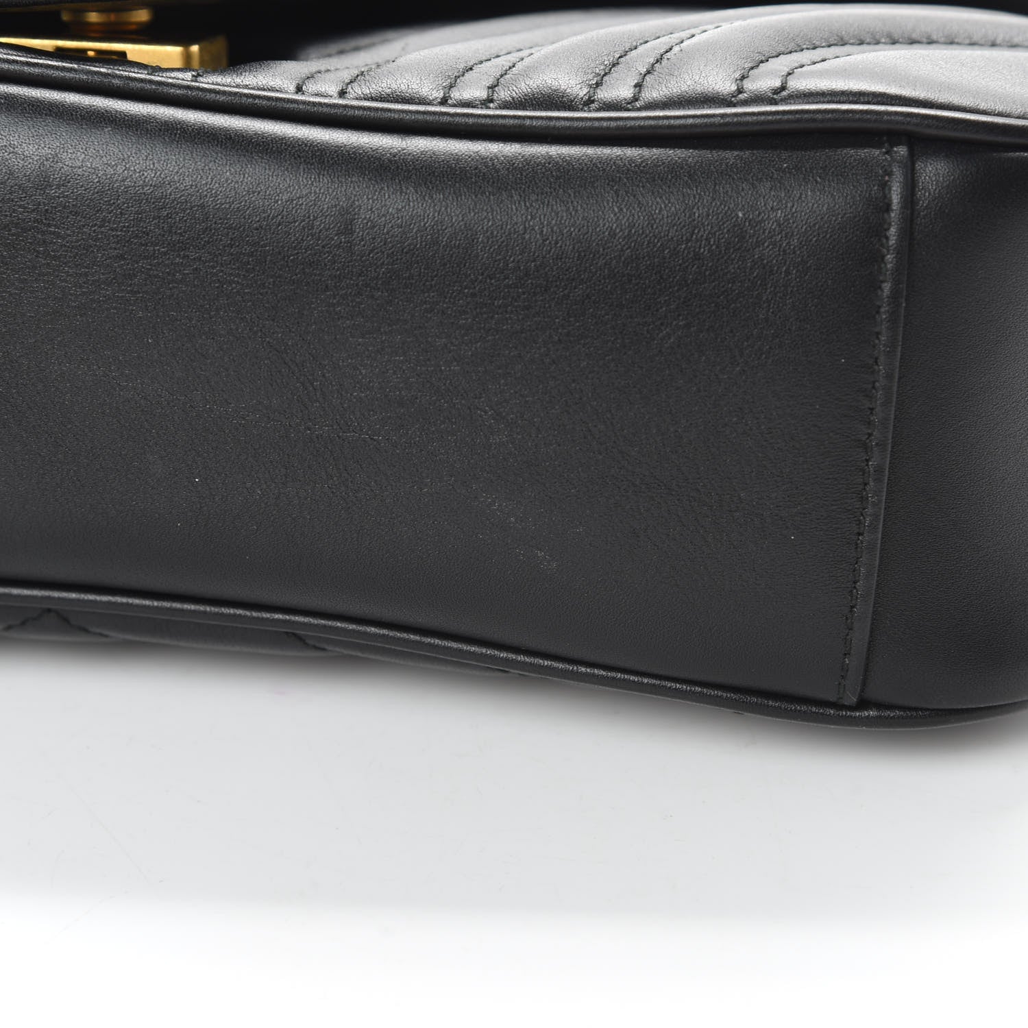Gucci Calfskin Matelasse Small GG Marmont Shoulder Bag Black 12 of 14