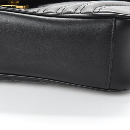 Gucci Calfskin Matelasse Small GG Marmont Shoulder Bag Black 12 of 14