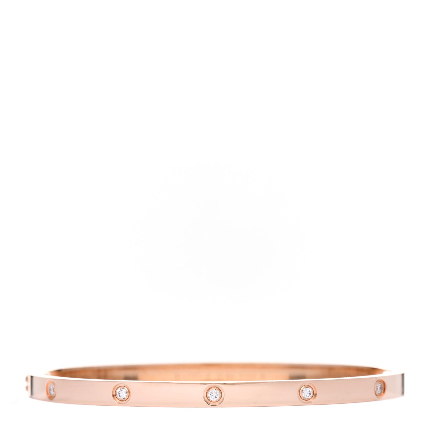 18K Pink Gold 10 Diamond Small LOVE Bracelet 16