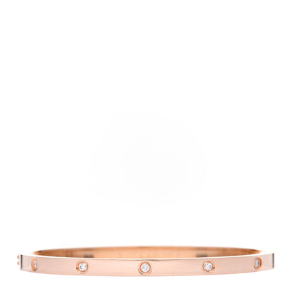 Cartier 18K Pink Gold 10 Diamond Small LOVE Bracelet 16 2 of 4