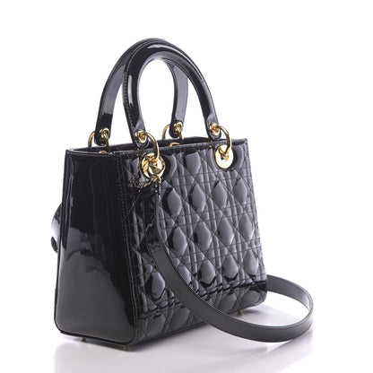 Christian Dior Patent Cannage Medium Lady Dior Black 3 of 10