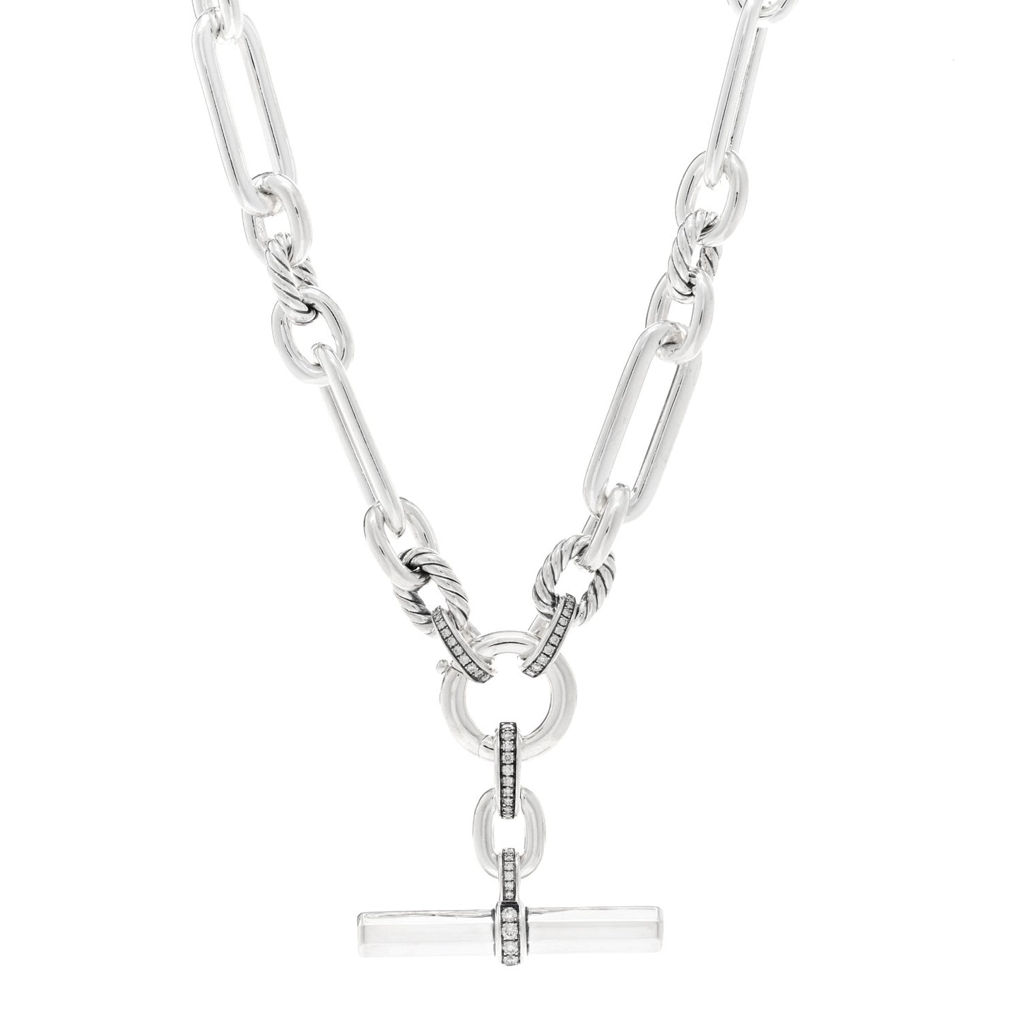 Sterling Silver Diamond Lexington Chain Necklace