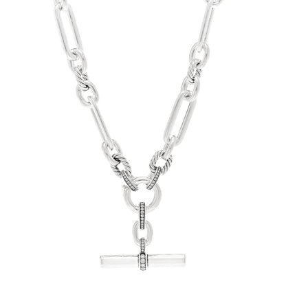 David Yurman Sterling Silver Diamond Lexington Chain Necklace 1 of 4