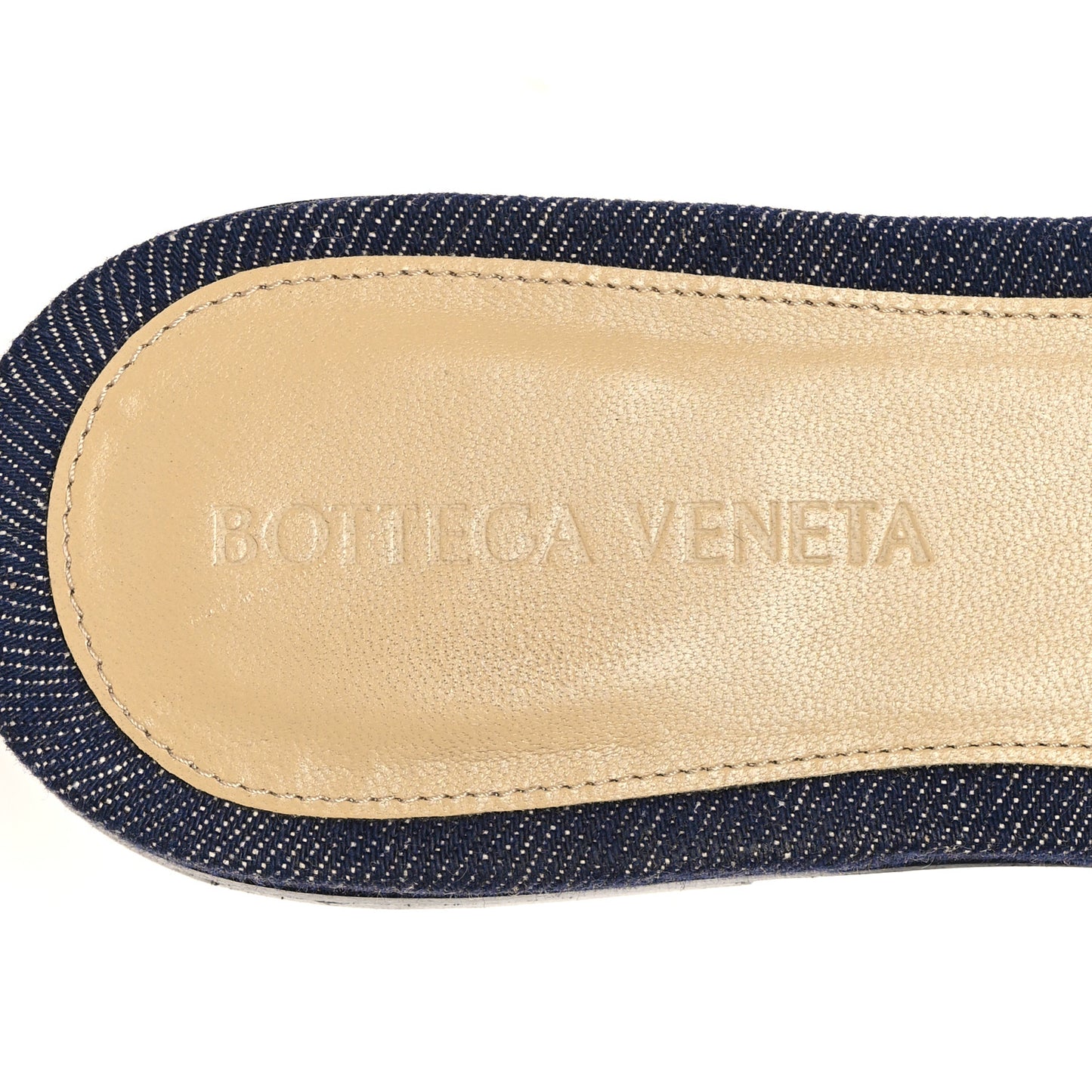 Denim Matelasse Padded Flat Sandals 37 Indigo