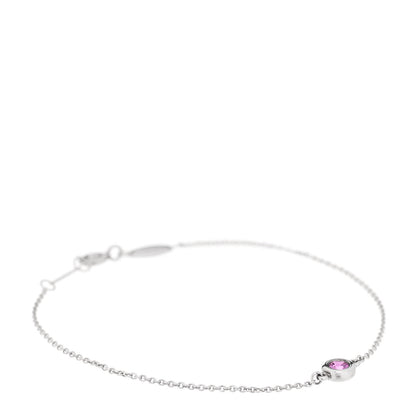 Tiffany Sterling Silver Pink Sapphire Elsa Peretti Color By The Yard Bracelet 1 of 4