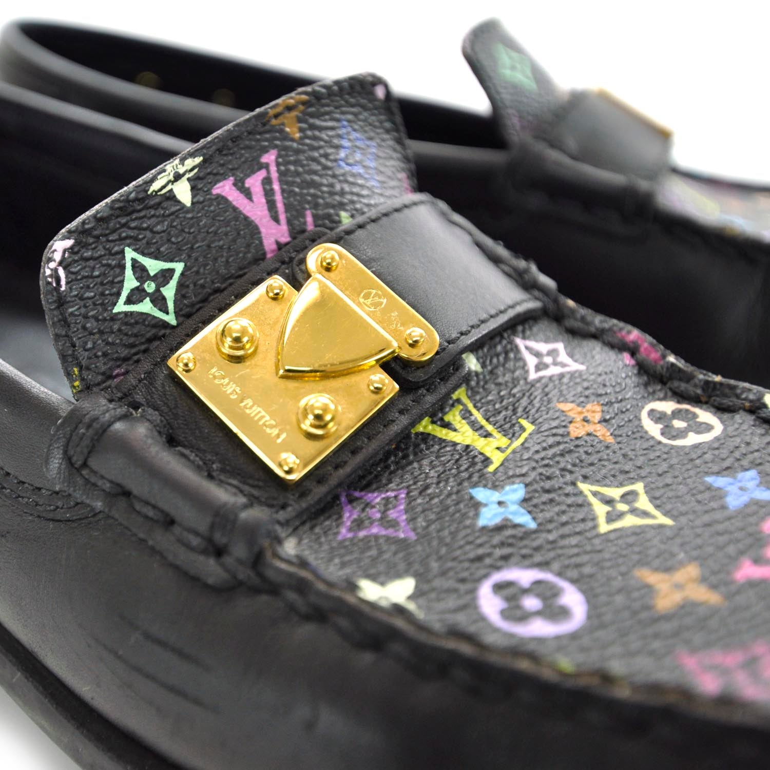 Louis Vuitton Monogram Multicolor Black Loafers 35 5 of 8