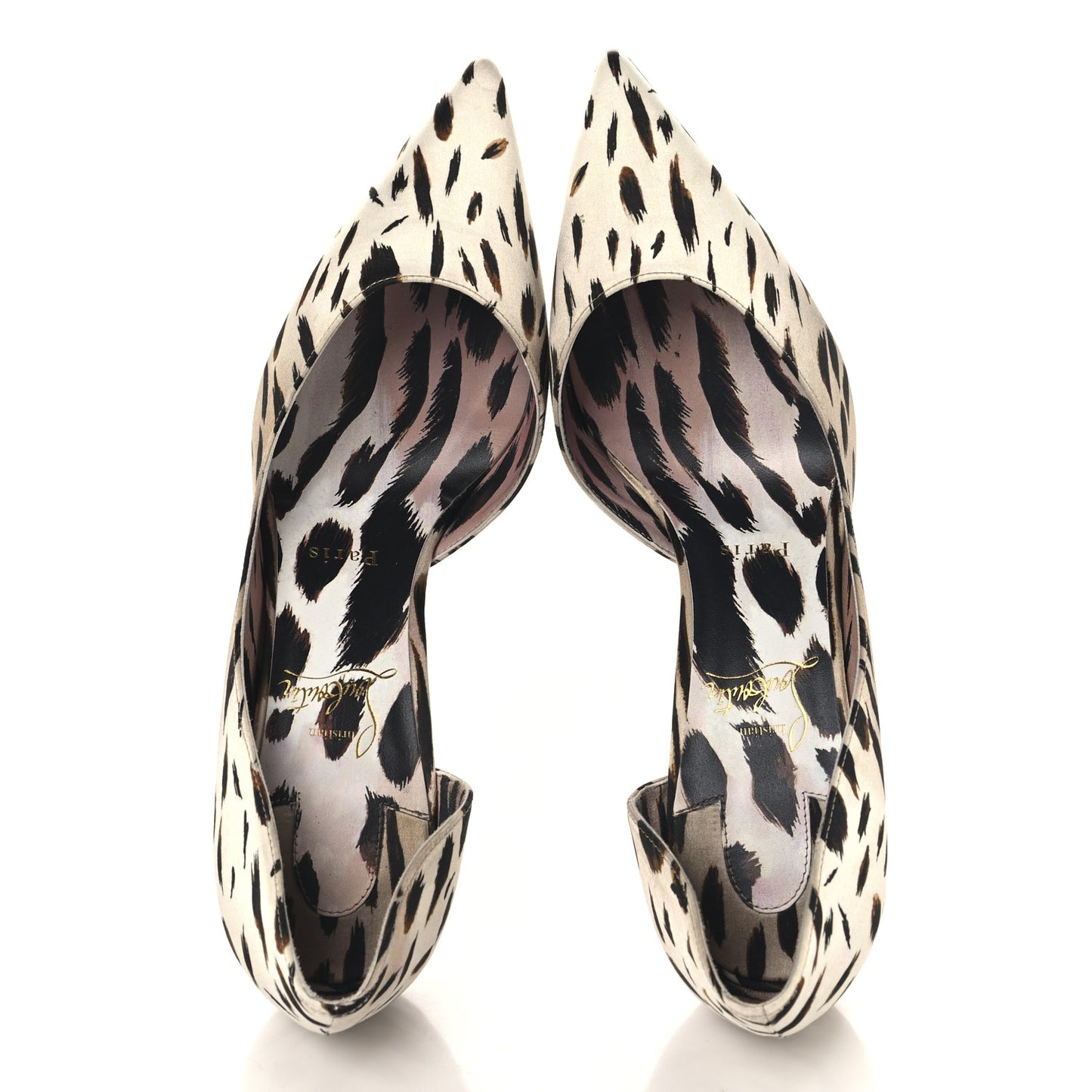 Crepe Satin Leopard Print Gigi Iriza 85 Pumps 39.5 Vintage Rose