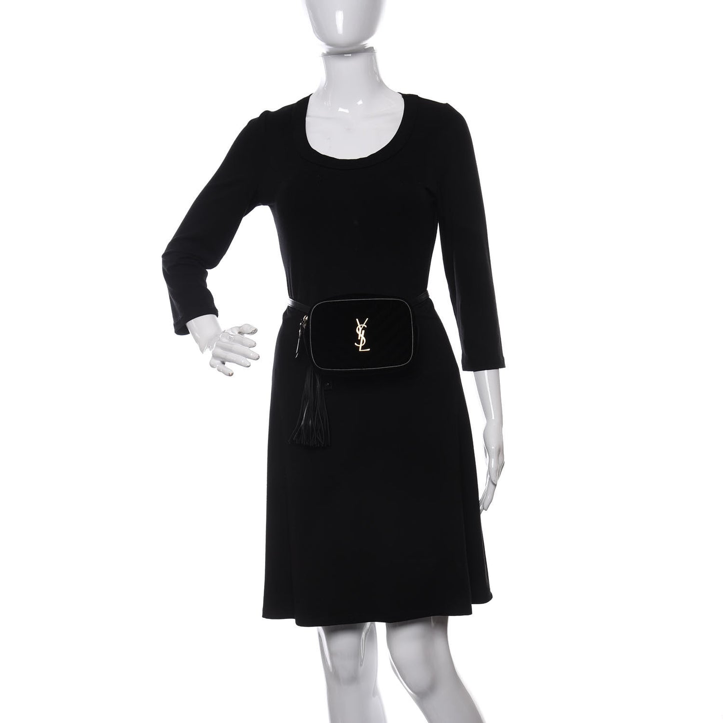 Velour Matelasse Monogram Lou Belt Bag Black