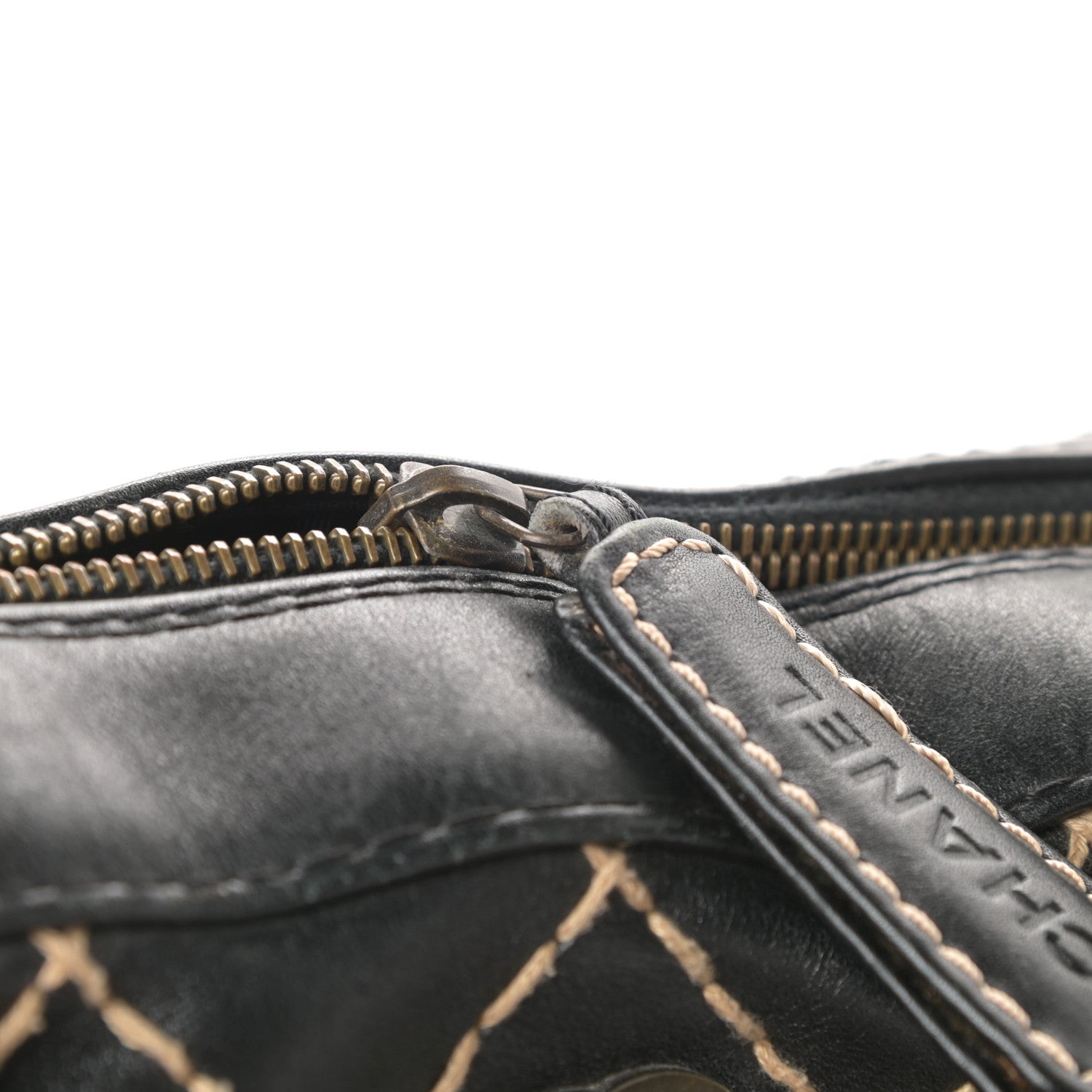 Chanel Calfskin Contrast Stitch Surpique Bowler Black 18 of 18
