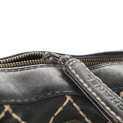 Chanel Calfskin Contrast Stitch Surpique Bowler Black 18 of 18