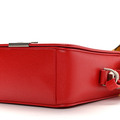 Off-White Saffiano Striped Diag Binder Flap Bag Red 10 of 15