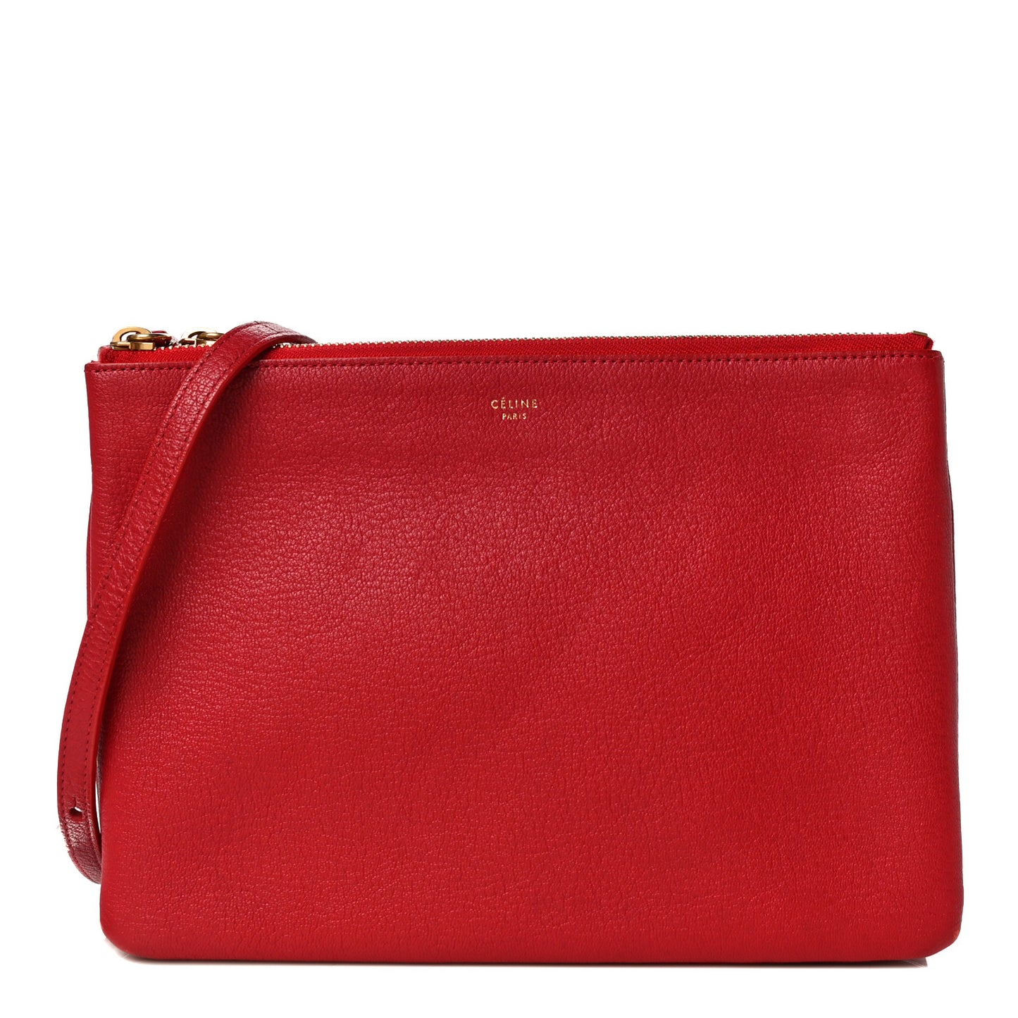Goatskin Large Trio Crossbody Bag Scarlet