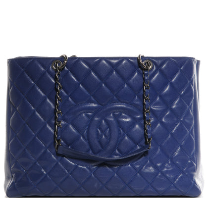 Chanel Glazed Caviar XL Grand Shopping Tote GST Royal Blue 1 of 8
