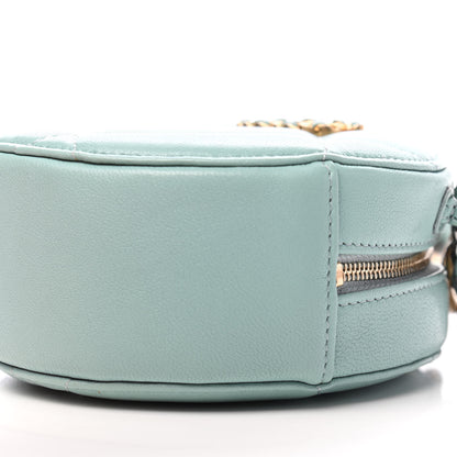 Chanel Goatskin Quilted Chanel 19 Round Clutch With Chain Light Blue 9 of 9