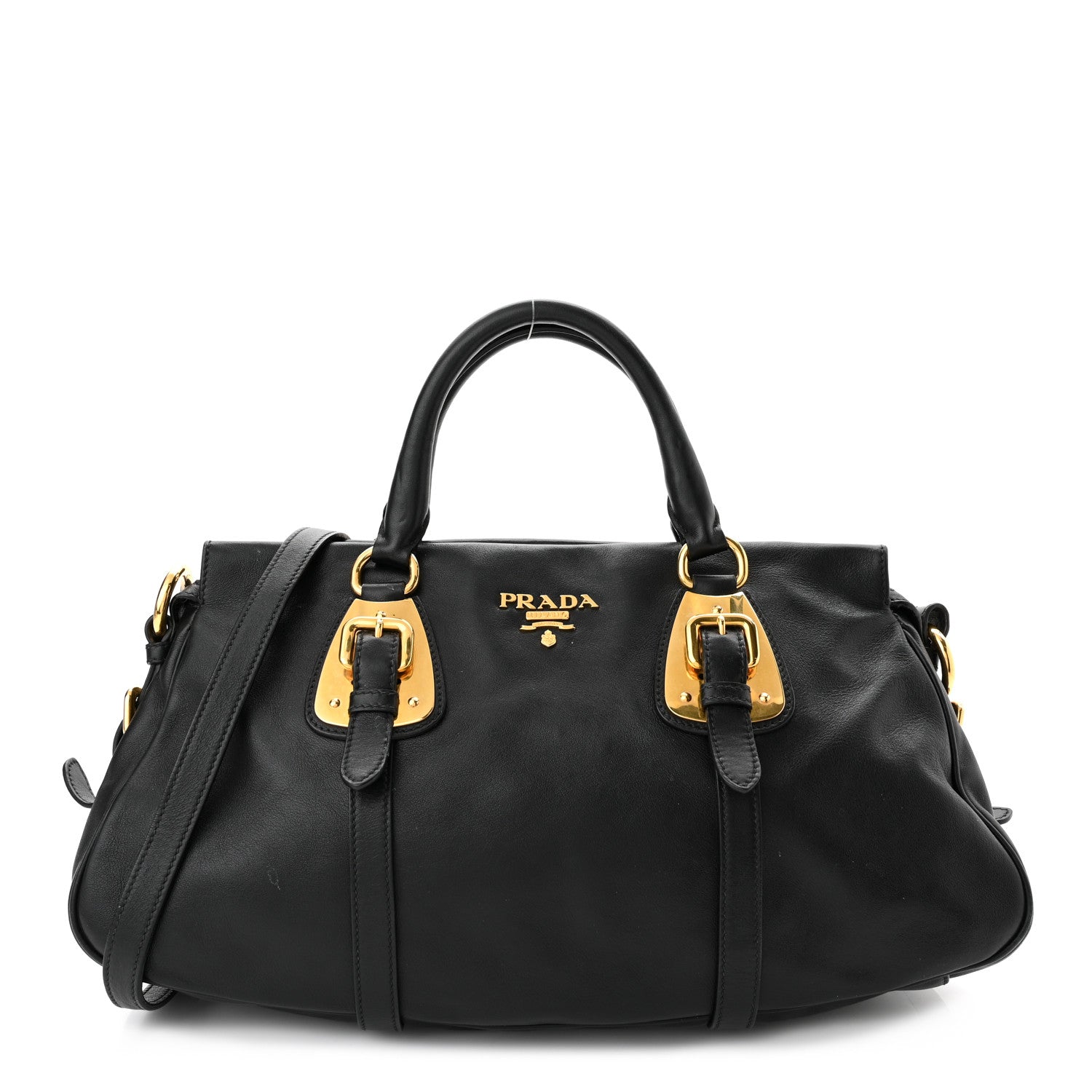 Prada Soft Calf Shopping Satchel Black 1 of 11
