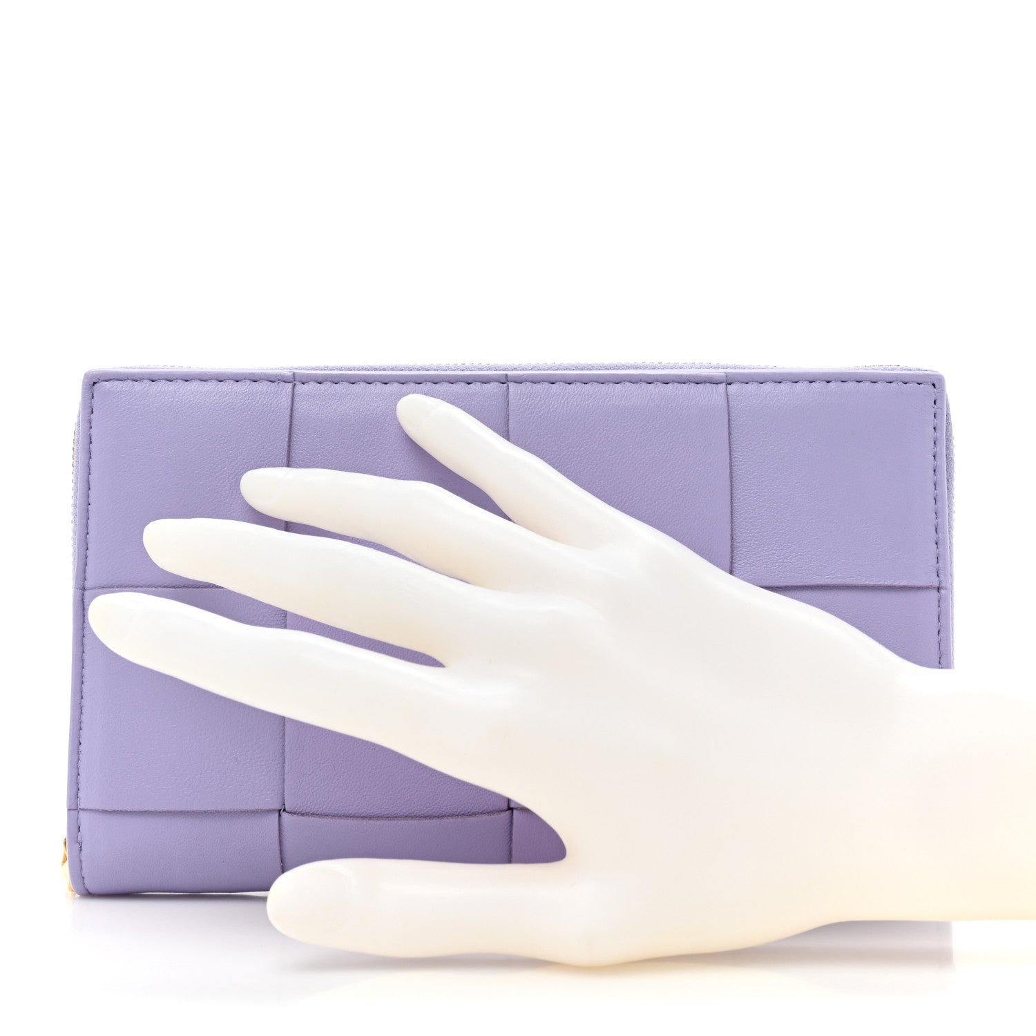 Bottega Veneta Shiny Calfskin Intreccio Wallet Wisteria 2 of 10