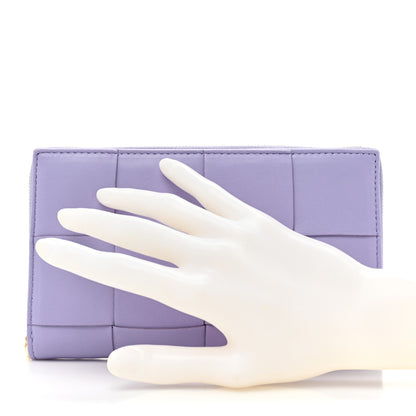 Bottega Veneta Shiny Calfskin Intreccio Wallet Wisteria 2 of 10