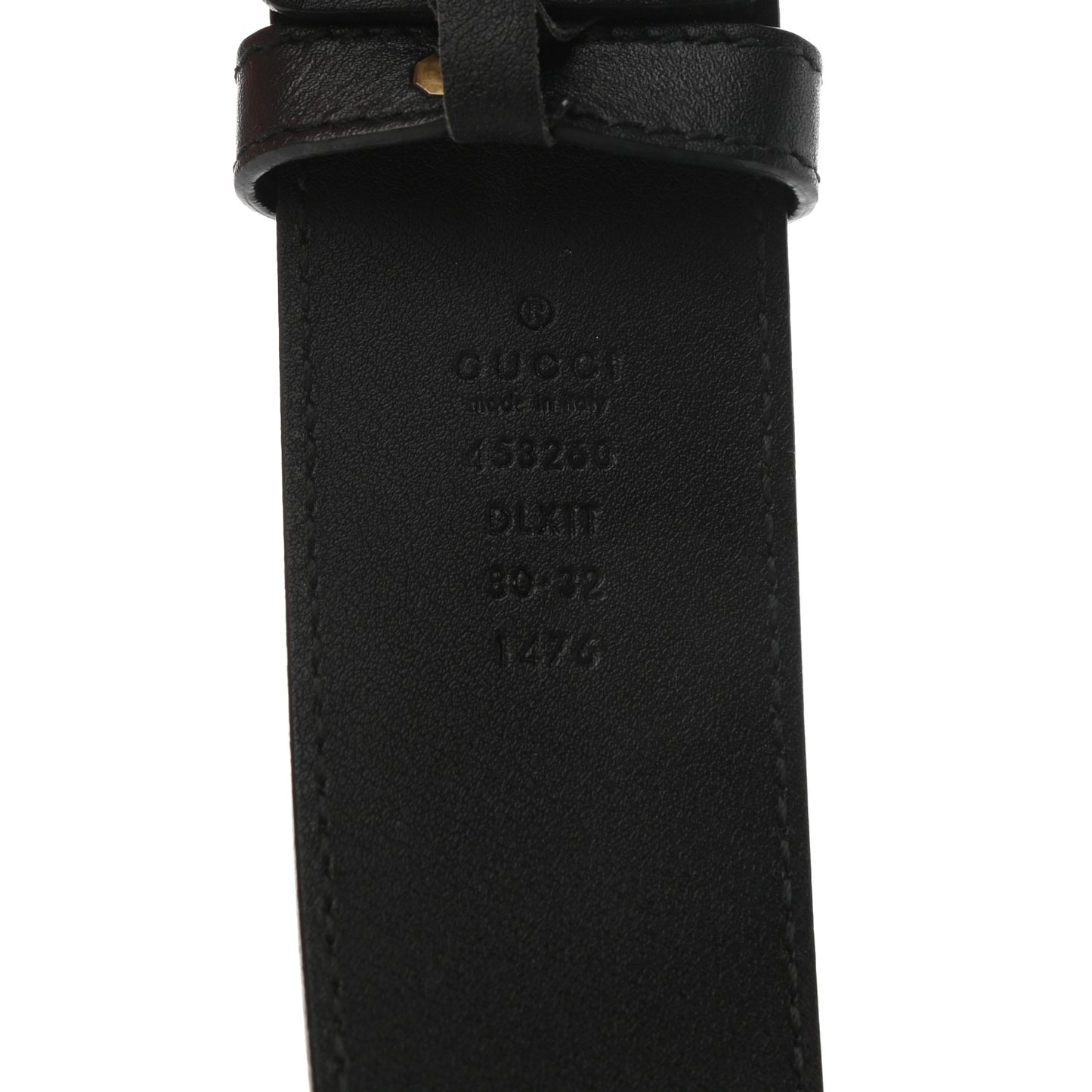 Moon Calfskin Pearl Double G 40mm Belt 80 32 Black Cream