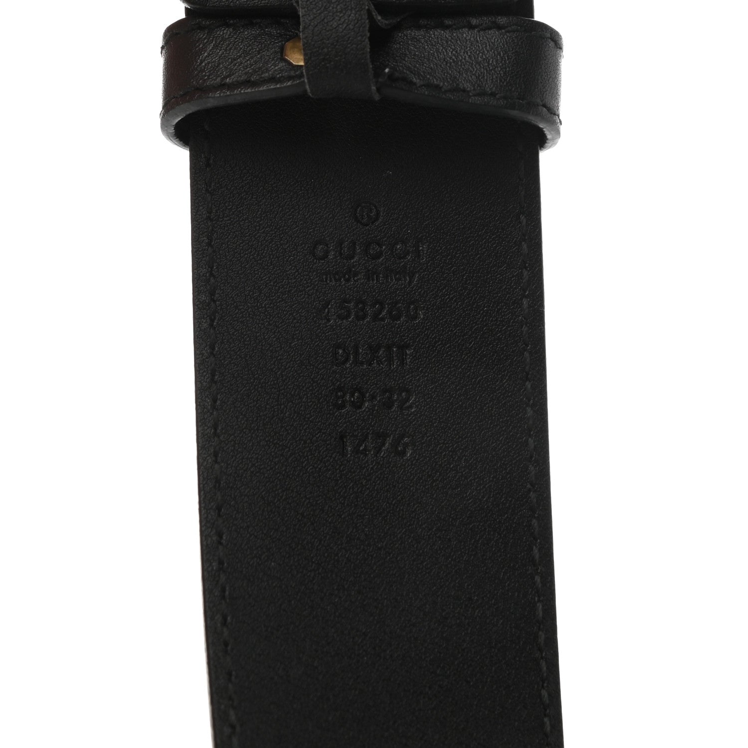 Gucci Moon Calfskin Pearl Double G 40mm Belt 80 32 Black Cream 3 of 5