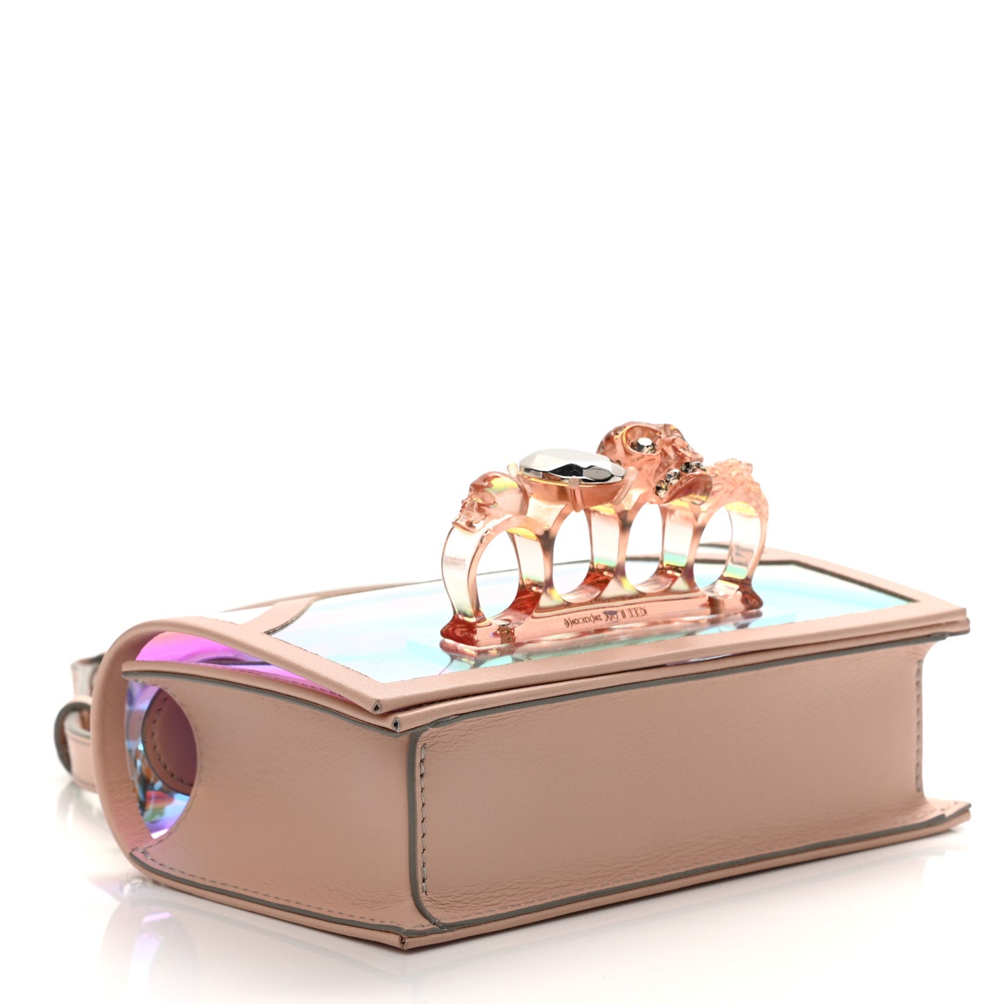 Iridescent PVC Calfskin Mini Knuckle Crossbody