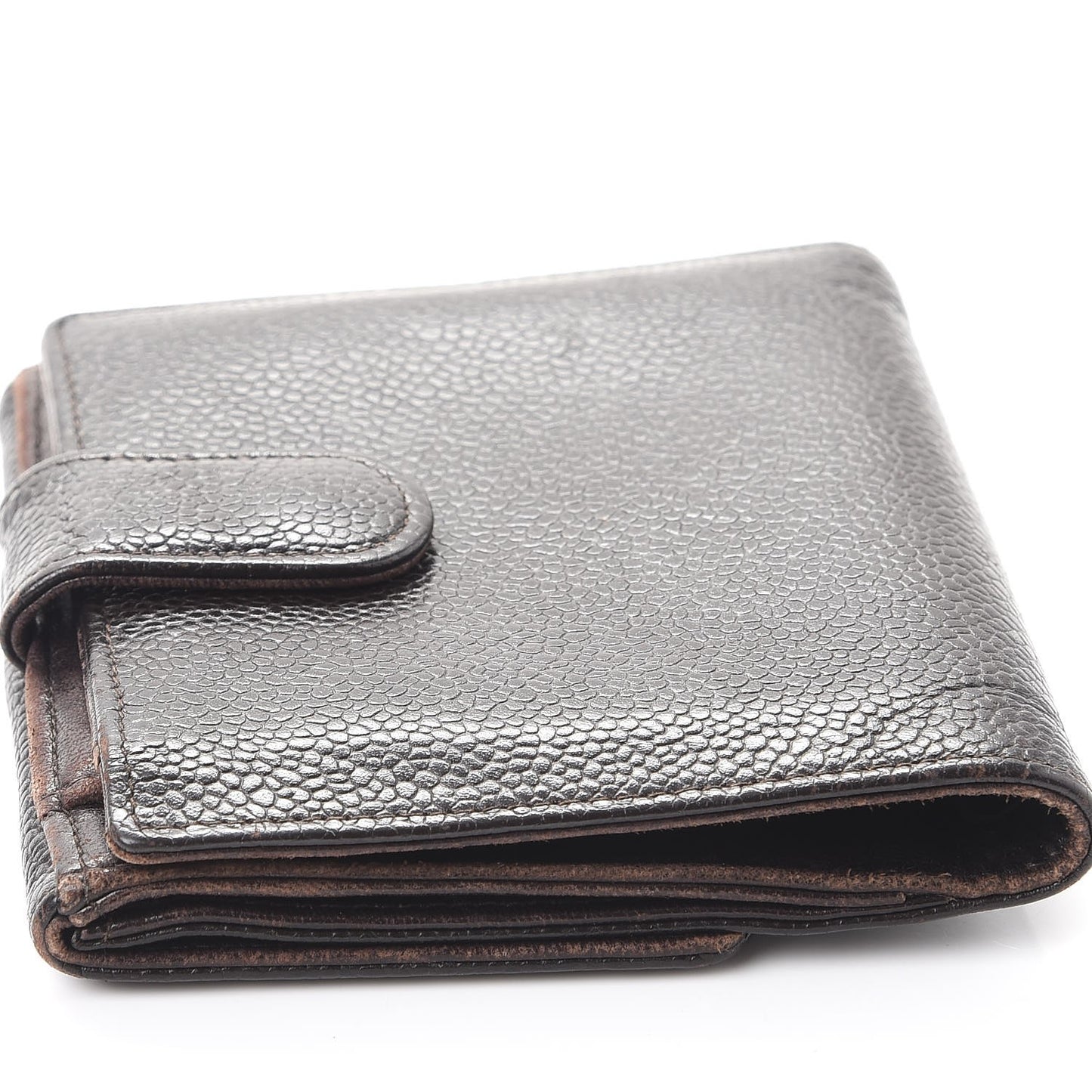 Caviar Timeless CC Compact French Wallet Brown
