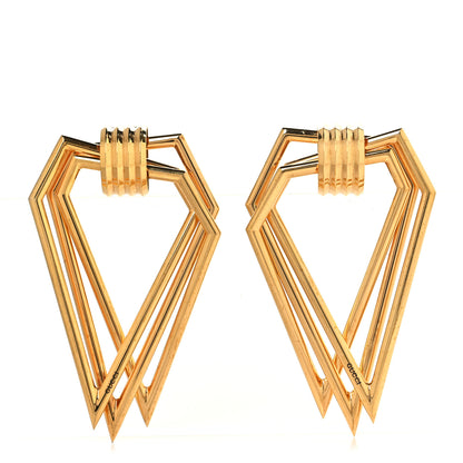 Gucci Metal Geometric Clip On Earrings Gold 1 of 6
