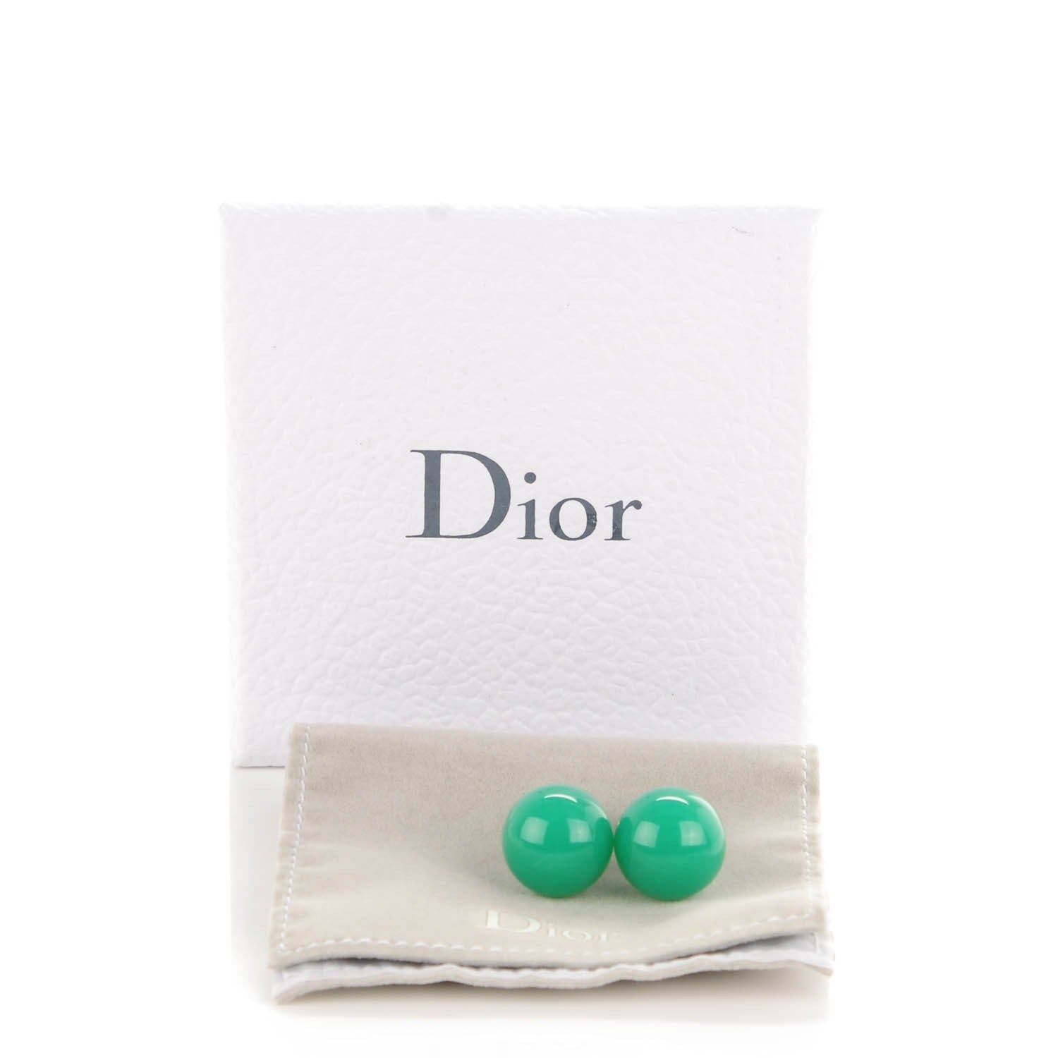Christian Dior Mise En Dior Tribal Earrings Jade Green 5 of 5