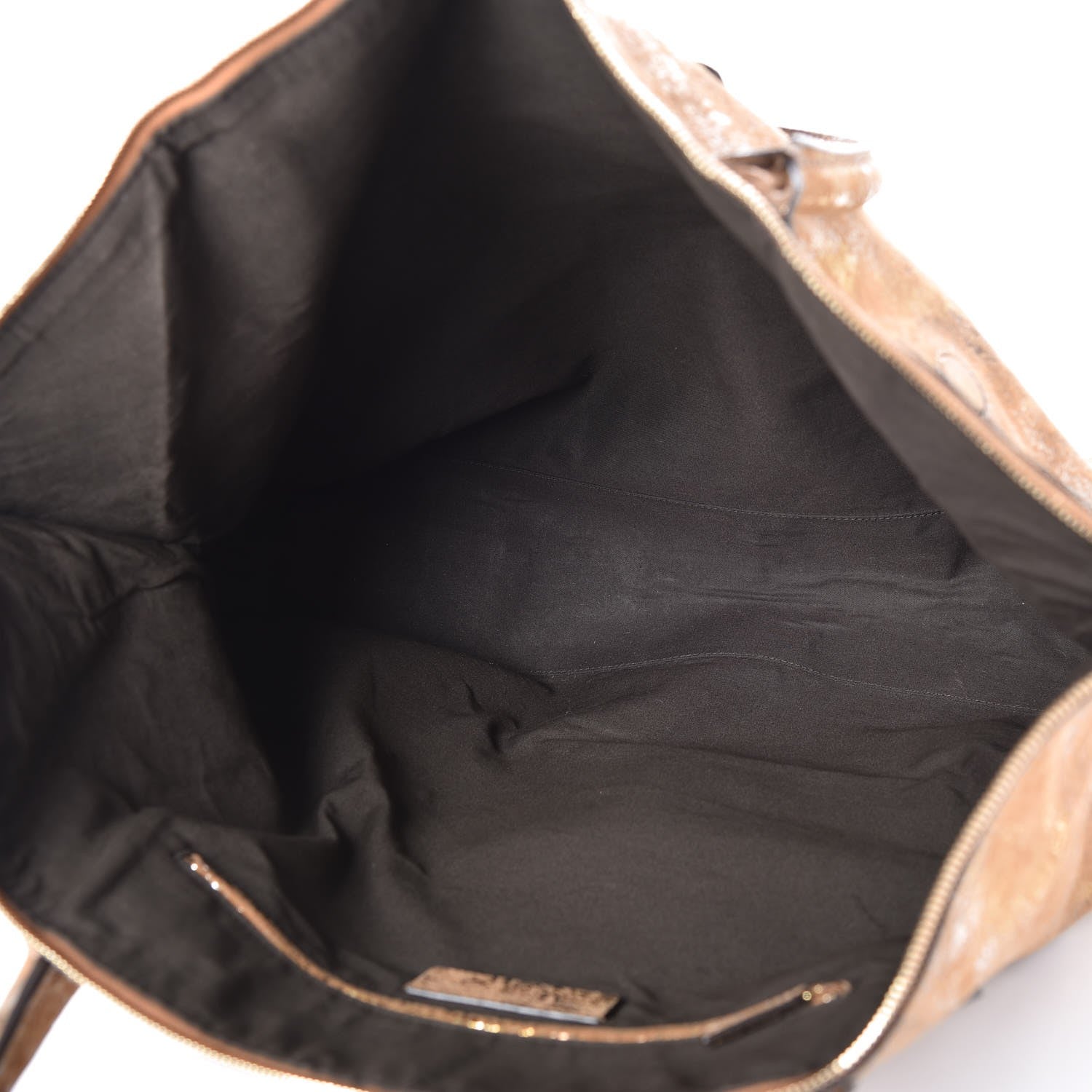 Alexander McQueen Distressed Metallic Suede Faithful De Manta Tote Gold 5 of 8