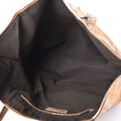 Alexander McQueen Distressed Metallic Suede Faithful De Manta Tote Gold 5 of 8