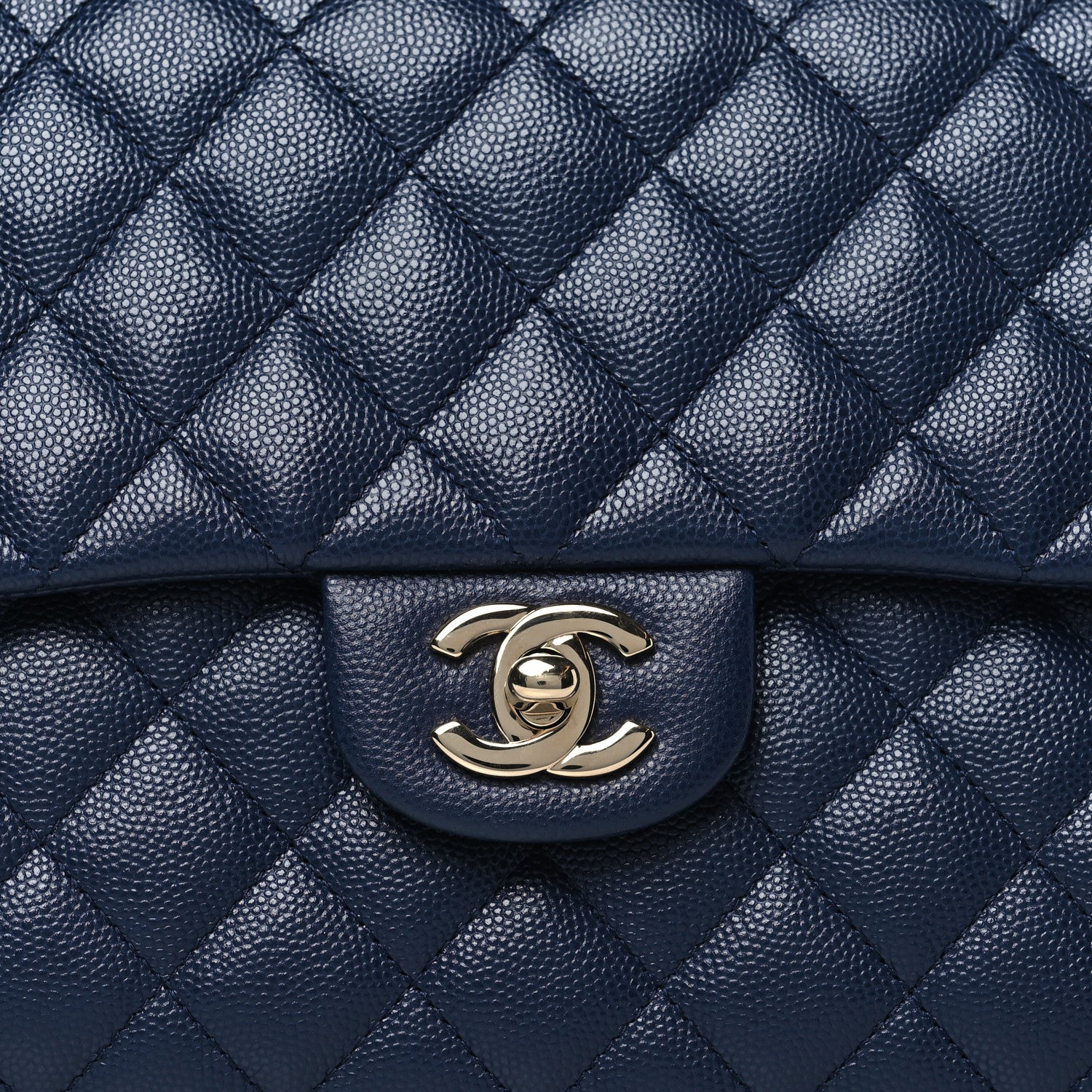 Chanel Caviar Quilted Flap Clutch Navy Blue 8 of 11