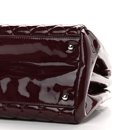 Chanel Patent Quilted Large Just Mademoiselle Bowling Bag Plum 9 of 9