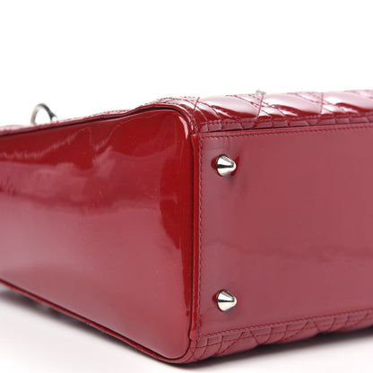 Christian Dior Patent Cannage Medium Lady Dior Red 8 of 10