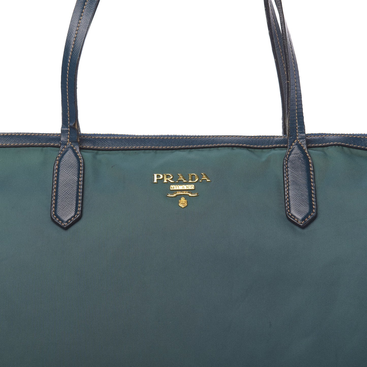 Saffiano Tessuto Nylon Tote Petrolio