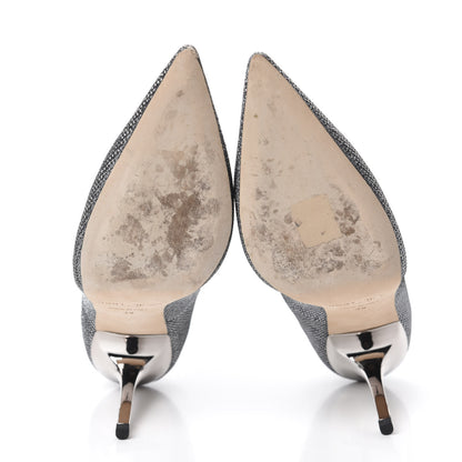Jimmy Choo Glitter Pointy Toe Romy 100 Pumps 39 Anthracite 6 of 11